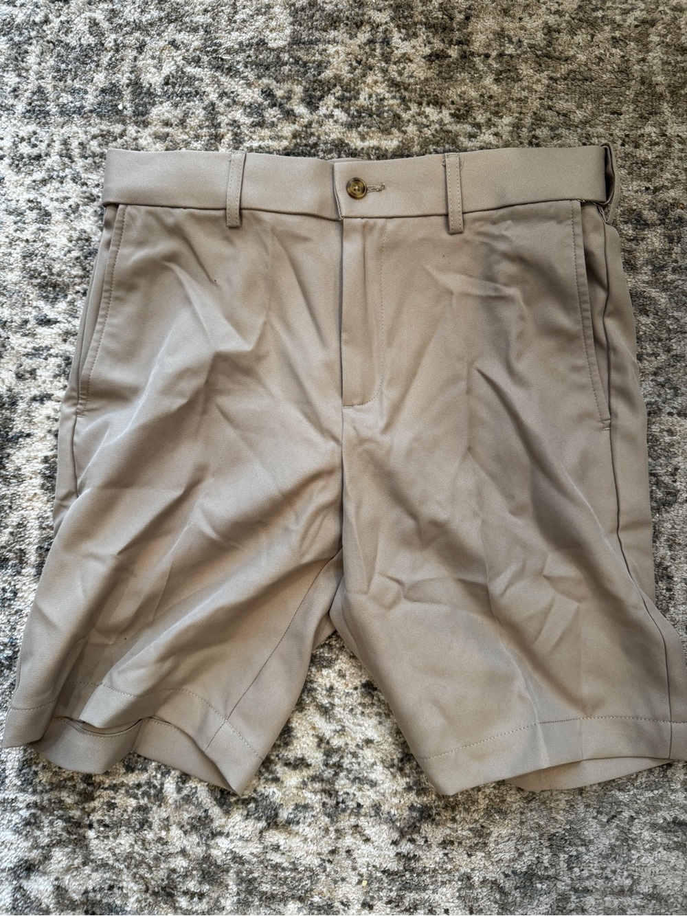 PGA Tour Men's Flat-Front Tan Golf Shorts
